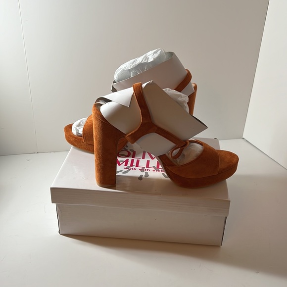 New in the Box Olivia Miller Seduce Heels Cognac size 10 - Picture 3 of 7